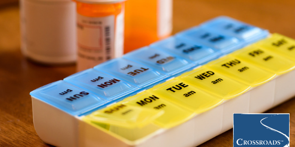 Managing Prescriptions to Prevent Misuse.CRBlog2 weekly pill box showing missing days from drinking problem