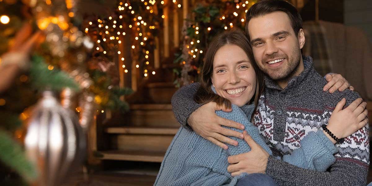 couple enjoying a sober holiday season