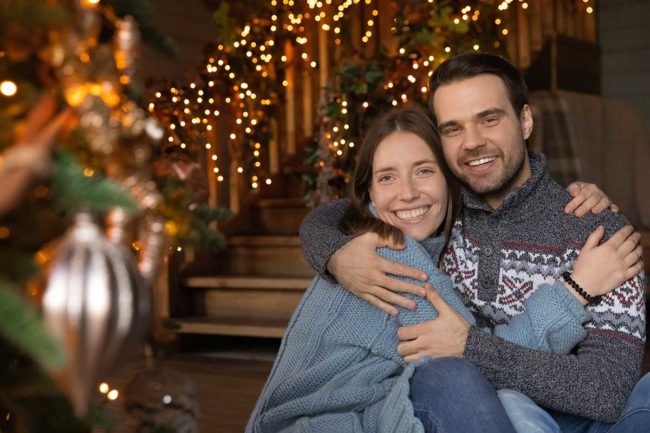 couple enjoying a sober holiday season