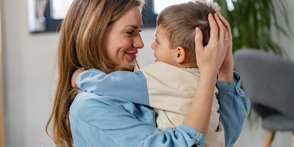 Mother,And,Son,Hugging,Each,Other.,Mother’s,Day.
